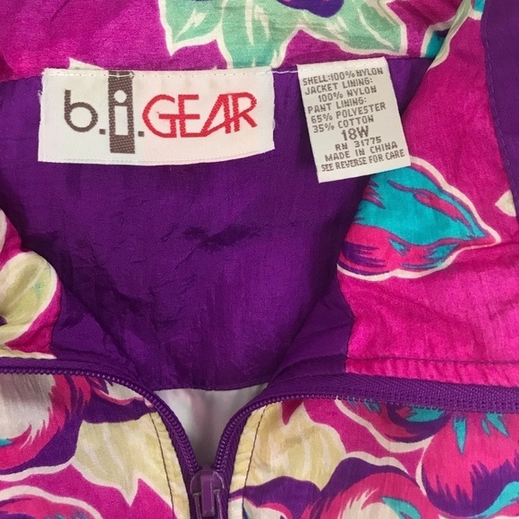 Vintage B.I. Sport Gear 80s/90s Windbreaker - 18W - Picture 5 of 6